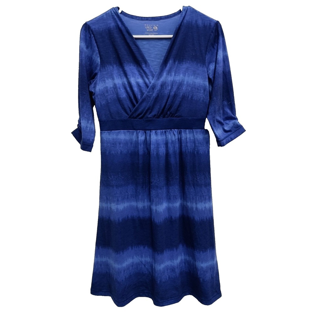 Mountain HardWear Dress Womens Medium Blue Ombre 3/4 Sleeve Active‎ Athleasure